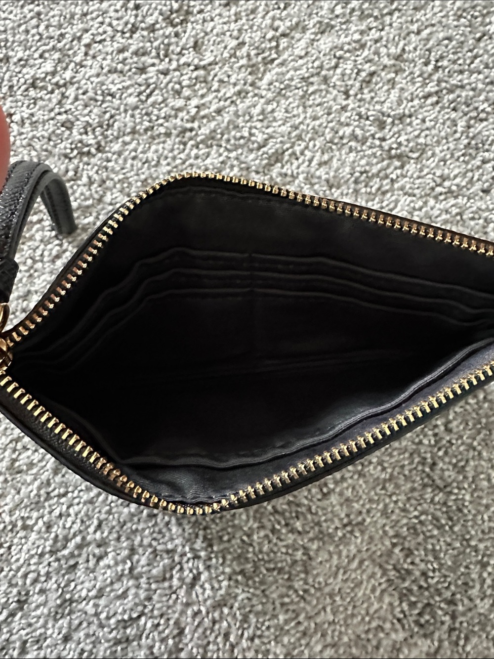 Coach Black Leather Wristlet with Gold Hardware - Picture 3 of 3